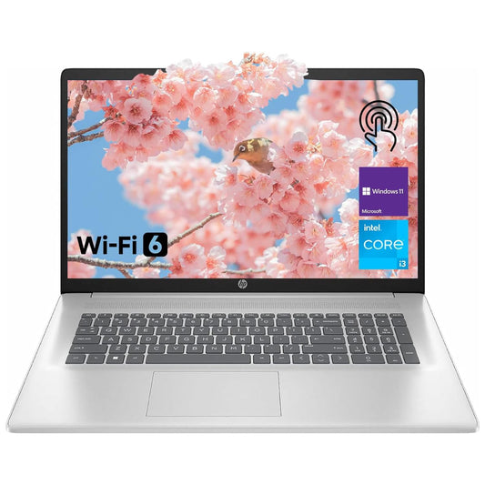 HP 17.3" Laptop for Home, Students, Business, Lifetime Office 365 for The Web, 17.3" Touchscreen, 8-Cores Intel CPU, w/Copilot, 8GB RAM, 128GB eMMC, Camera Privacy Shutter, Win11